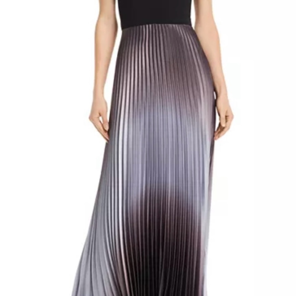 Aqua Pleated Shimmer Gown